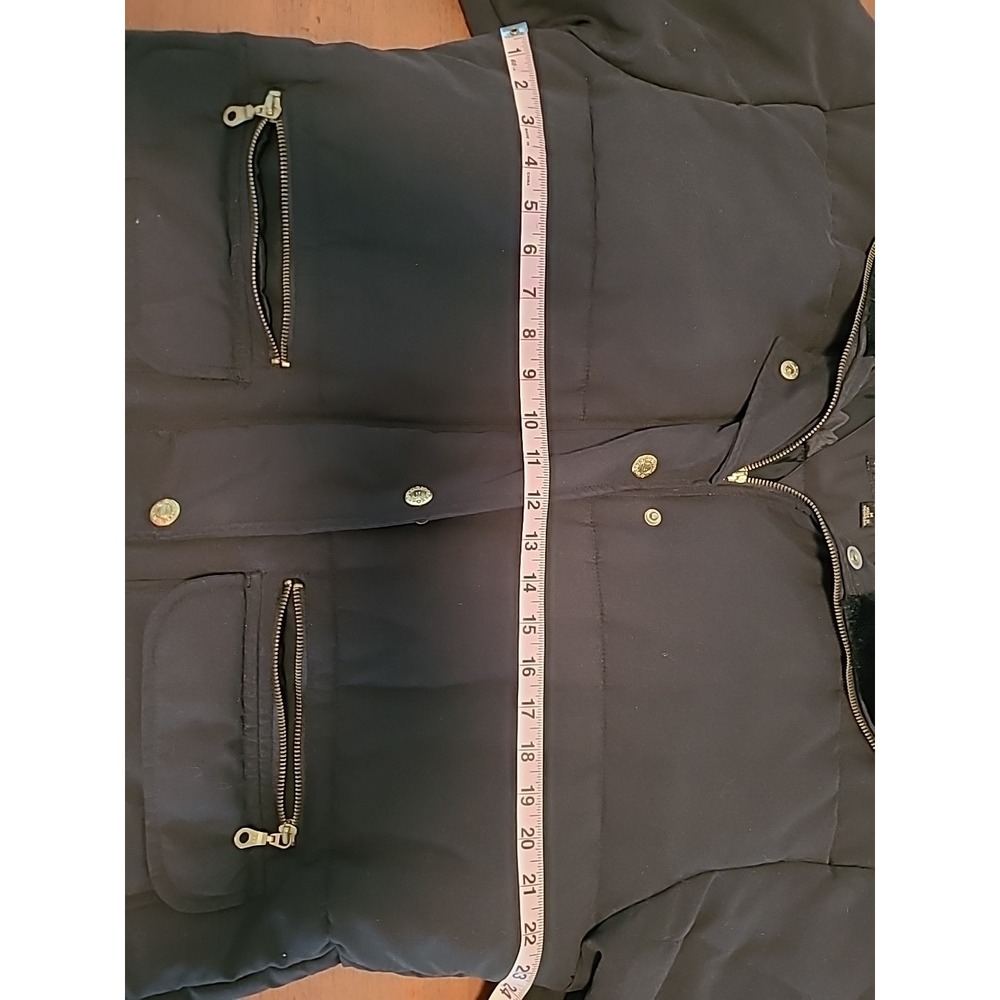 Vintage Braetan Black Faux Fur Trim Zip‎ Up Buttons Jacket Coat Womens Med - Picture 11 of 13